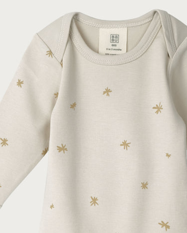 Cotton Long Sleeve Bodysuit - Marigold Star