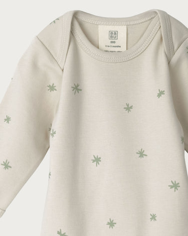 Cotton Long Sleeve Bodysuit - Sage Star