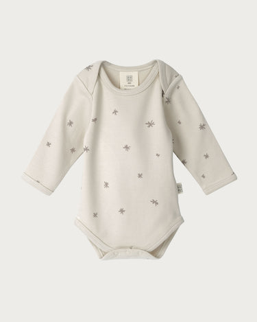 Cotton Long Sleeve Bodysuit - Walnut Star