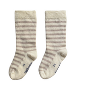 Long Baby Socks | Sand Stripe - Merino & Me