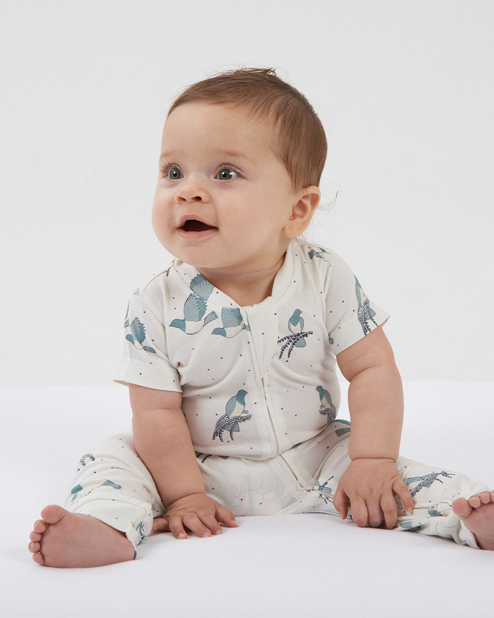 Organic Cotton Short Sleeve Onesie NZ Forest