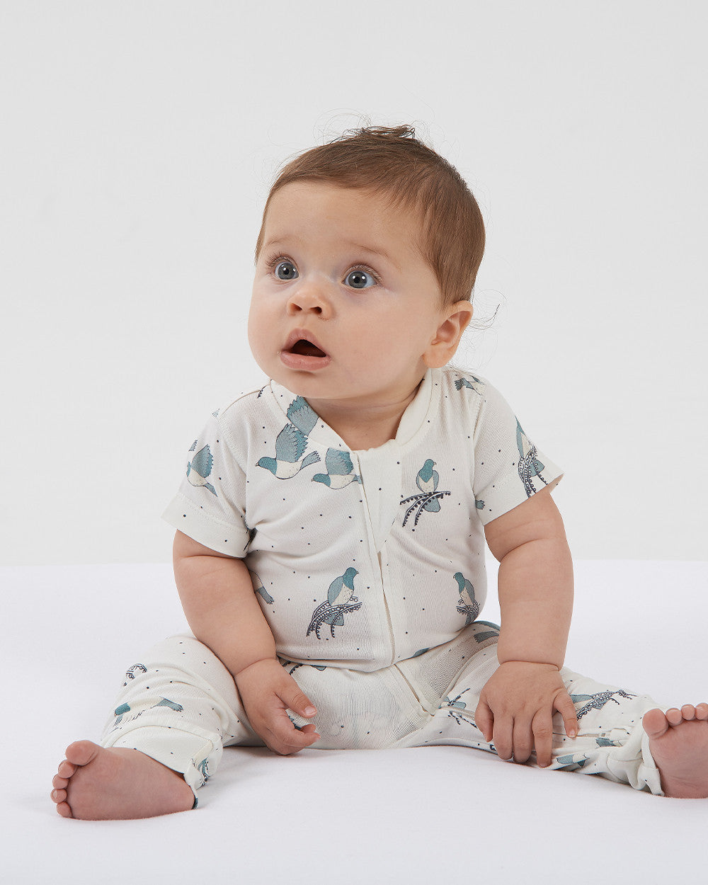 Organic Cotton Short Sleeve Onesie NZ Forest