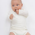 Babu Merino Long Sleeve Bodysuit - Cream - view 2