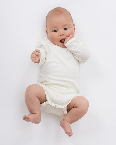 Babu Merino Long Sleeve Bodysuit - Cream - view 3