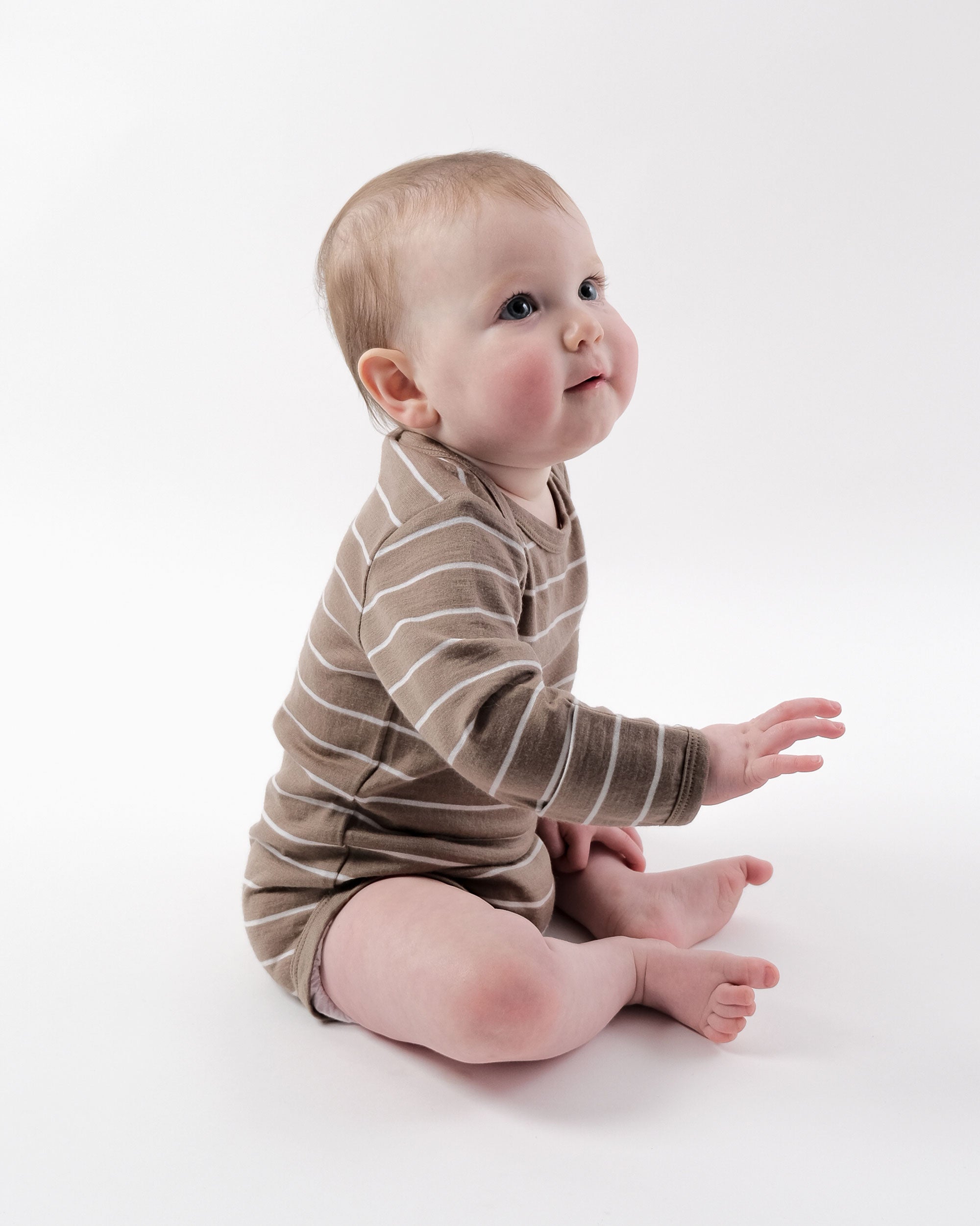 Merino Bodysuit - Walnut Stripe