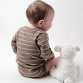 Babu Merino Long Sleeve Bodysuit - Walnut Stripe - view 5