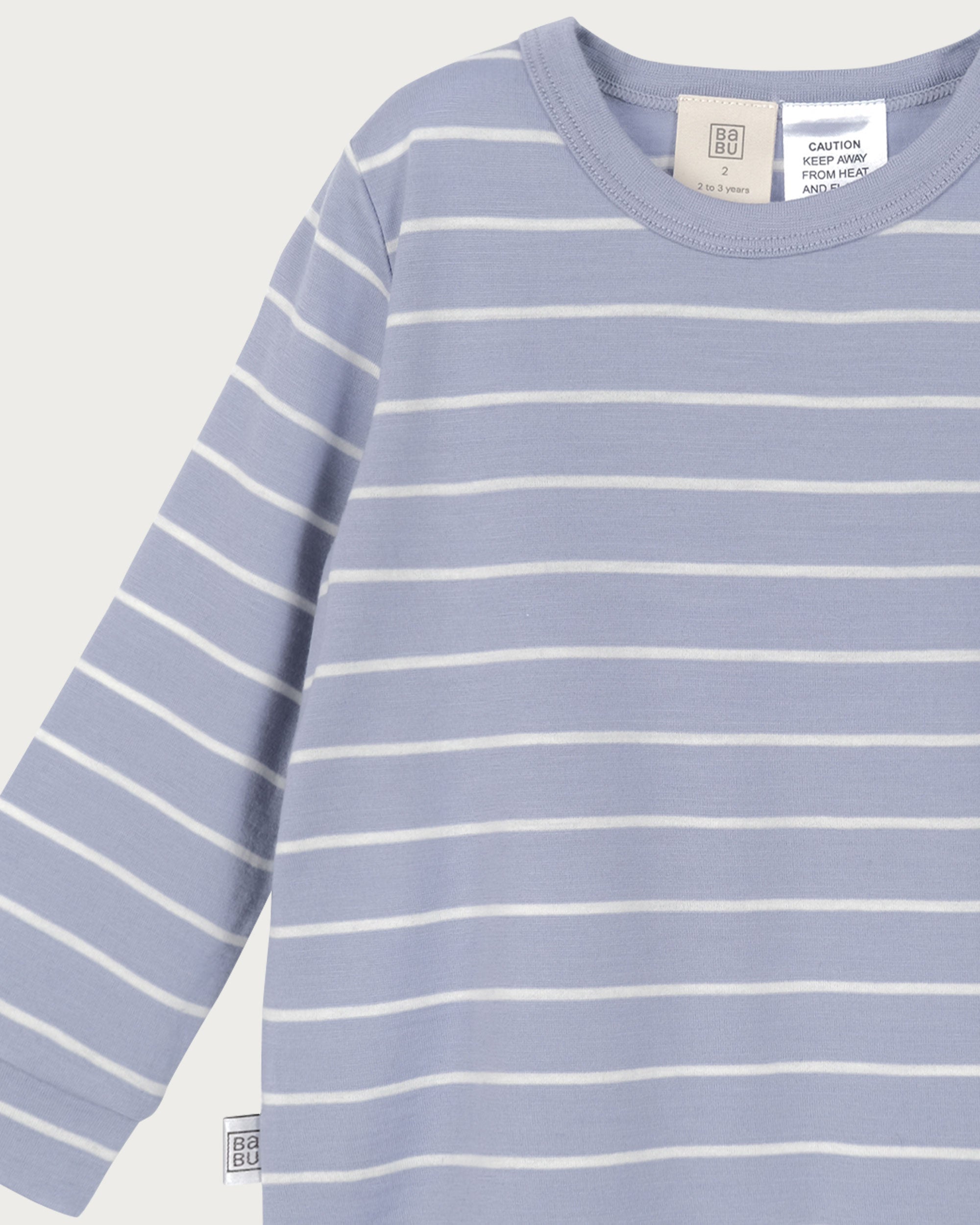 Merino PJ Set - Periwinkle Stripe