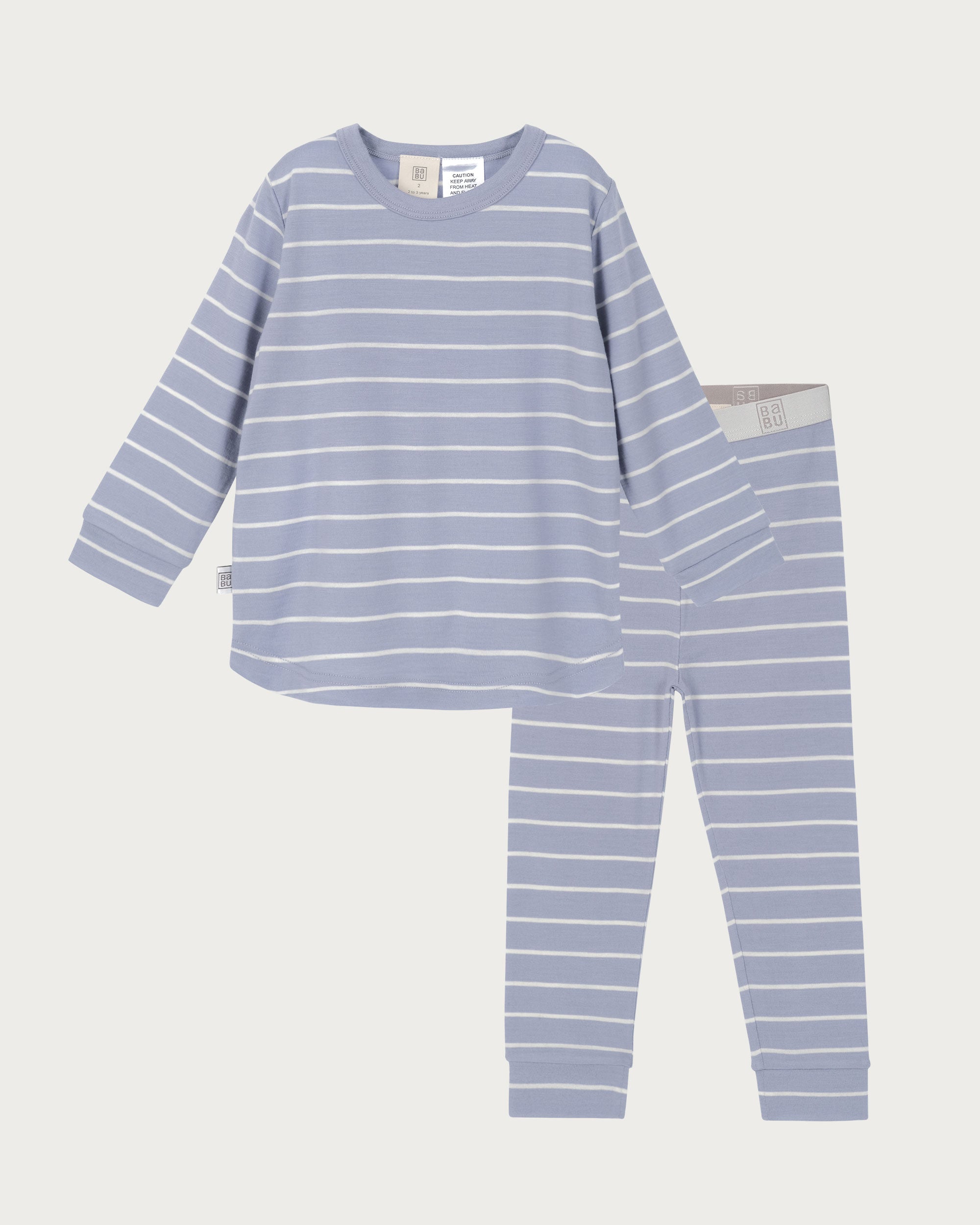 Merino PJ Set - Periwinkle Stripe