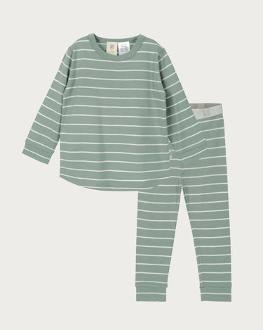 Merino PJ Set - Sage Stripe