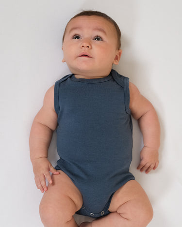 Babu Merino Singlet Bodysuit - Denim - view 4