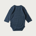 Babu Merino Long Sleeve Bodysuit - Denim - back view