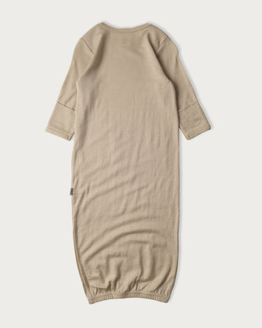 Babu Merino Bundler Nightgown - Mushroom - back view