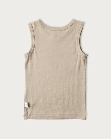 Babu Merino Singlet - Mushroom - back view