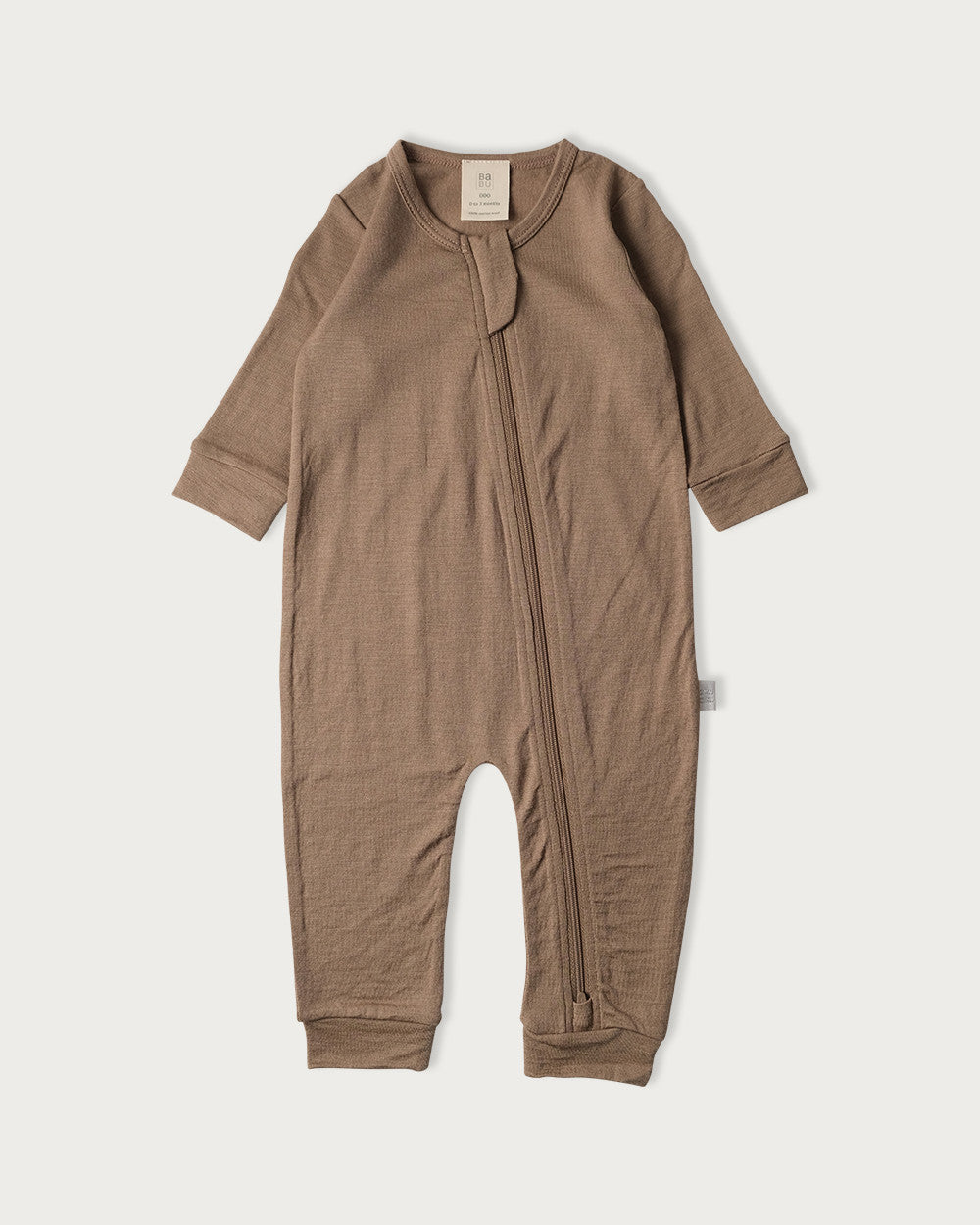 Merino Footless Onesie - Walnut