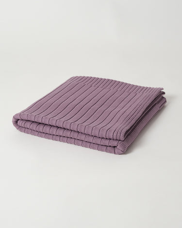 Merino Rib Knit Blanket - Berry