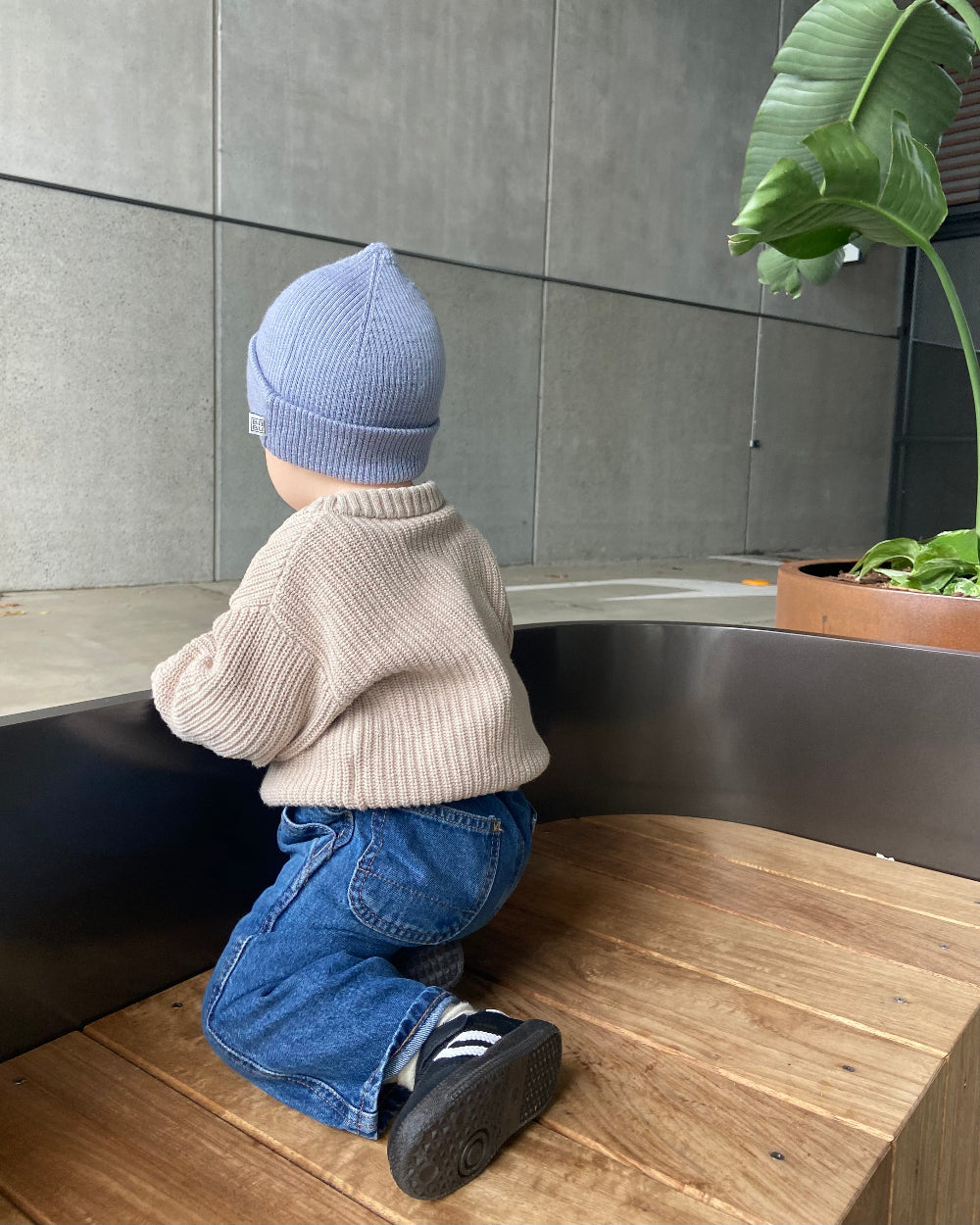 Merino Ribbed Beanie - Periwinkle