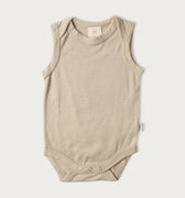 Babu Merino Singlet Bodysuit - Mushroom