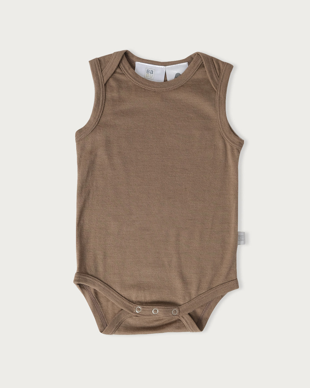 Merino Singlet Bodysuit - Walnut