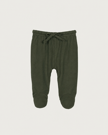 Cotton Footed Leggings - Moss