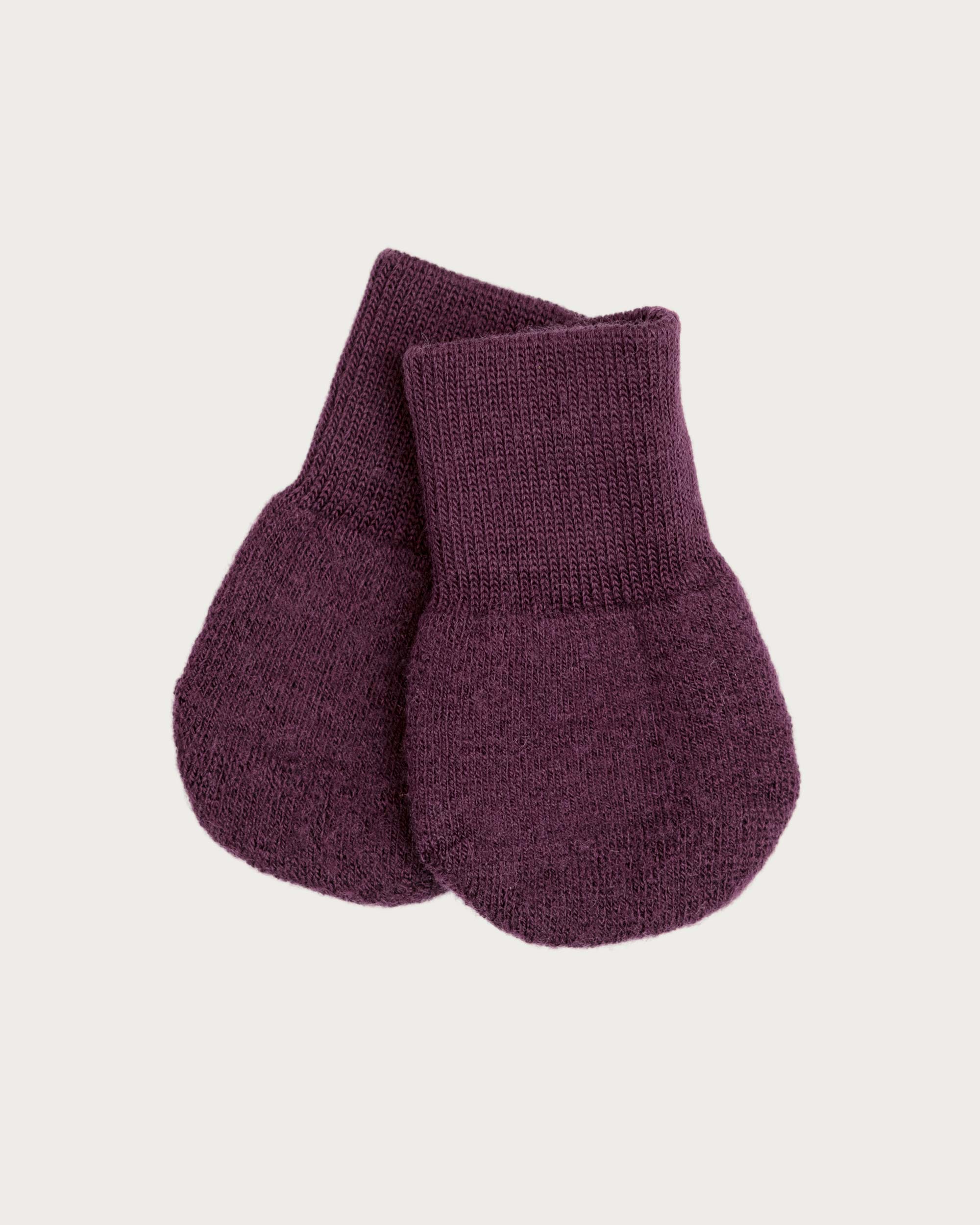 Merino Terry Mittens - Mulberry
