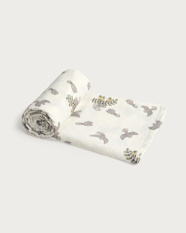 Muslin Swaddle Wrap - Piwakawaka