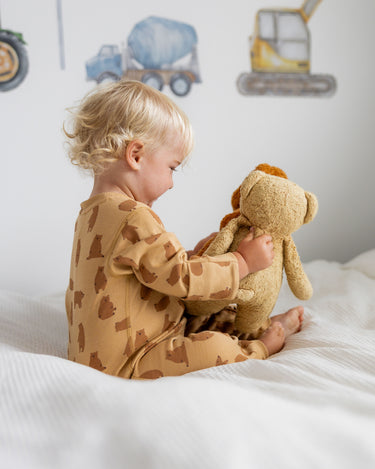 Cotton Footless Onesie - Chubby Bear