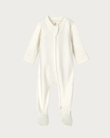 Cotton Footed Onesie - Cream