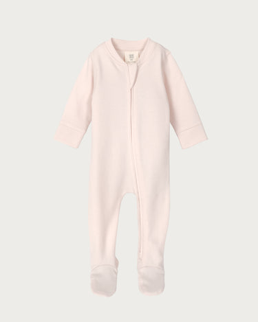 Cotton Footed Onesie - Petal