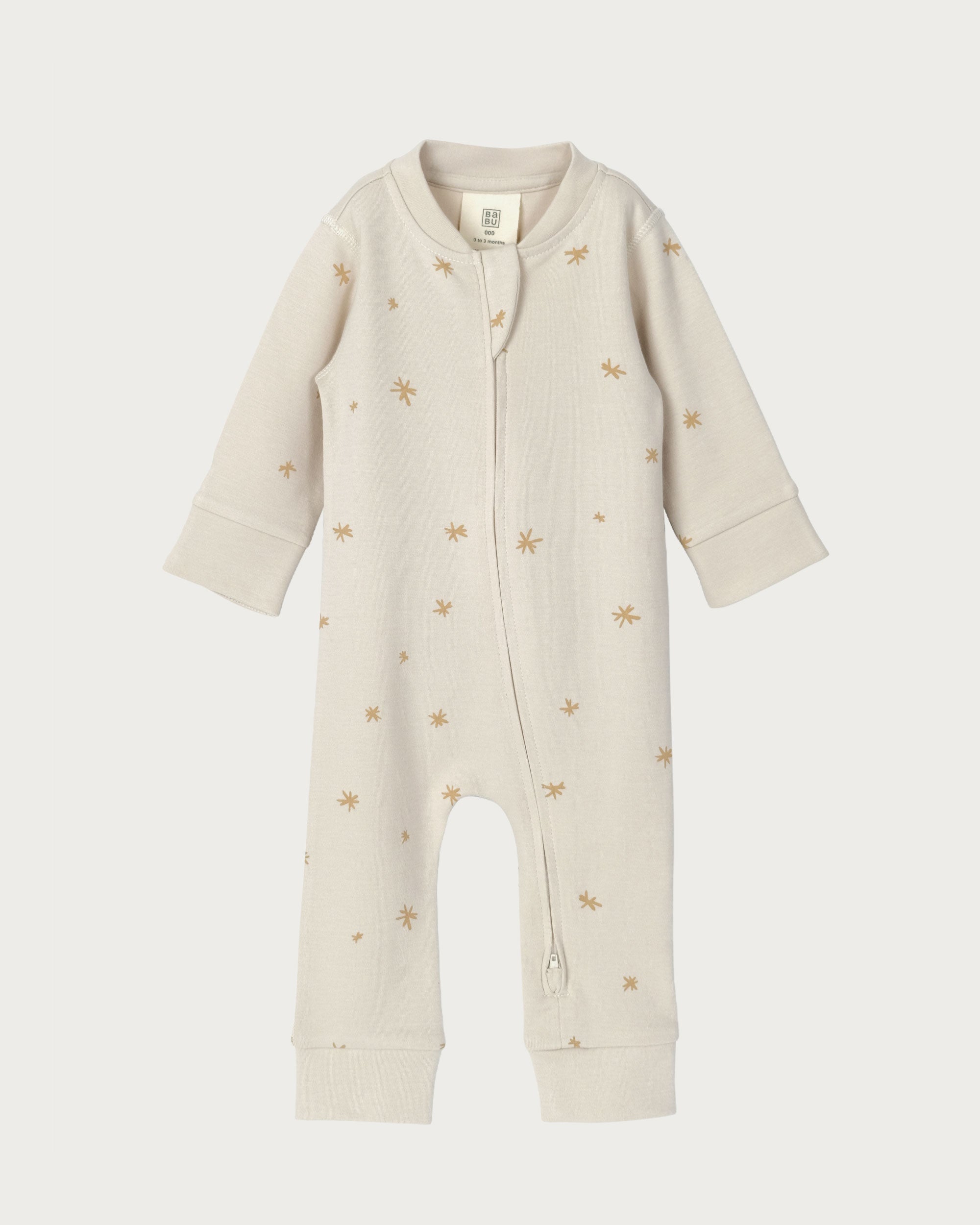 Footless Printed Onesie Zipsuit - Marigold Star