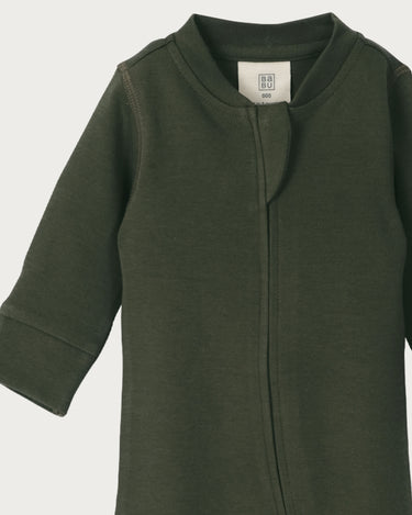 Cotton Footless Onesie - Moss