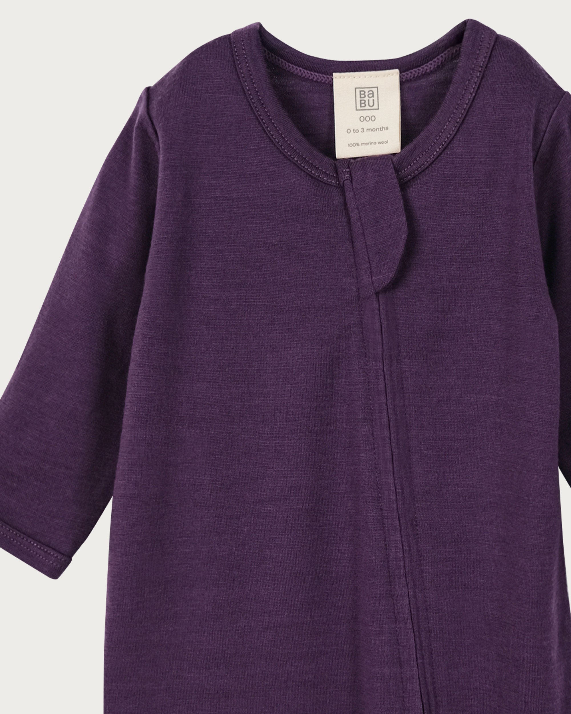 Merino Footless Onesie - Plum