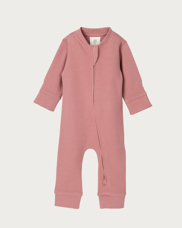Cotton Footless Onesie - Rose