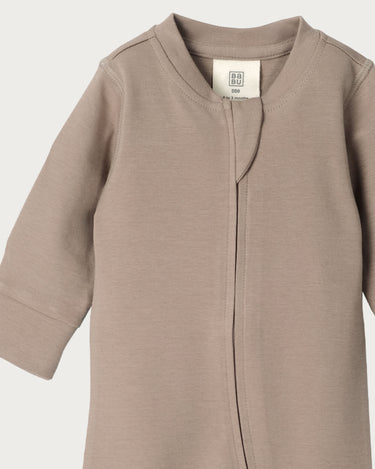 Cotton Footless Onesie - Walnut