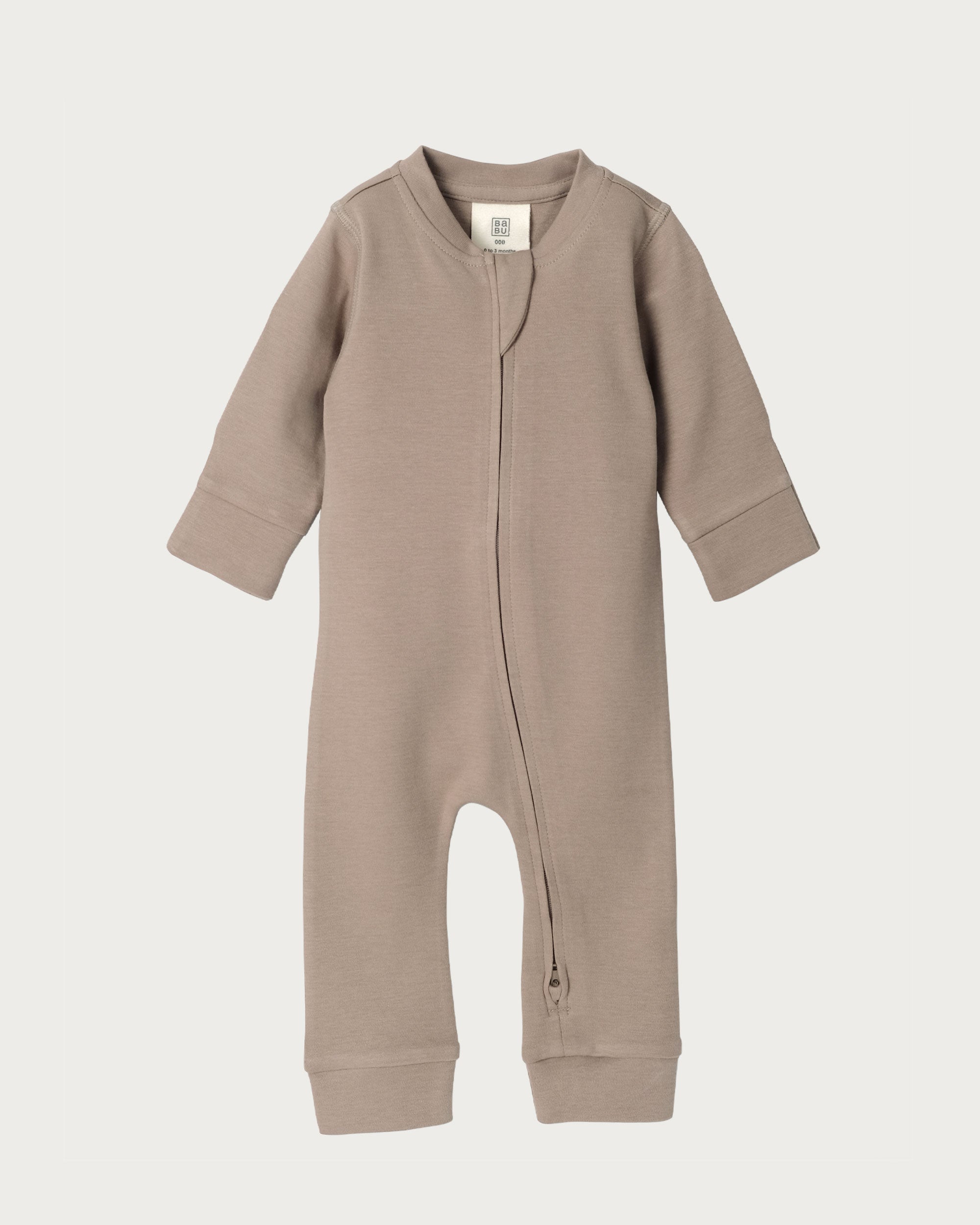 Footless Onesie Zipsuit - Walnut