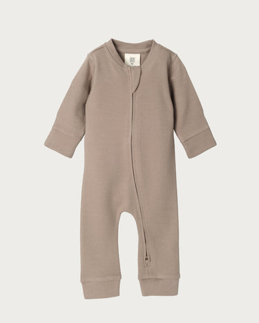 Cotton Footless Onesie - Walnut