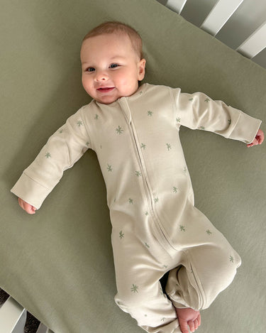 Cotton Footless Onesie - Sage Star