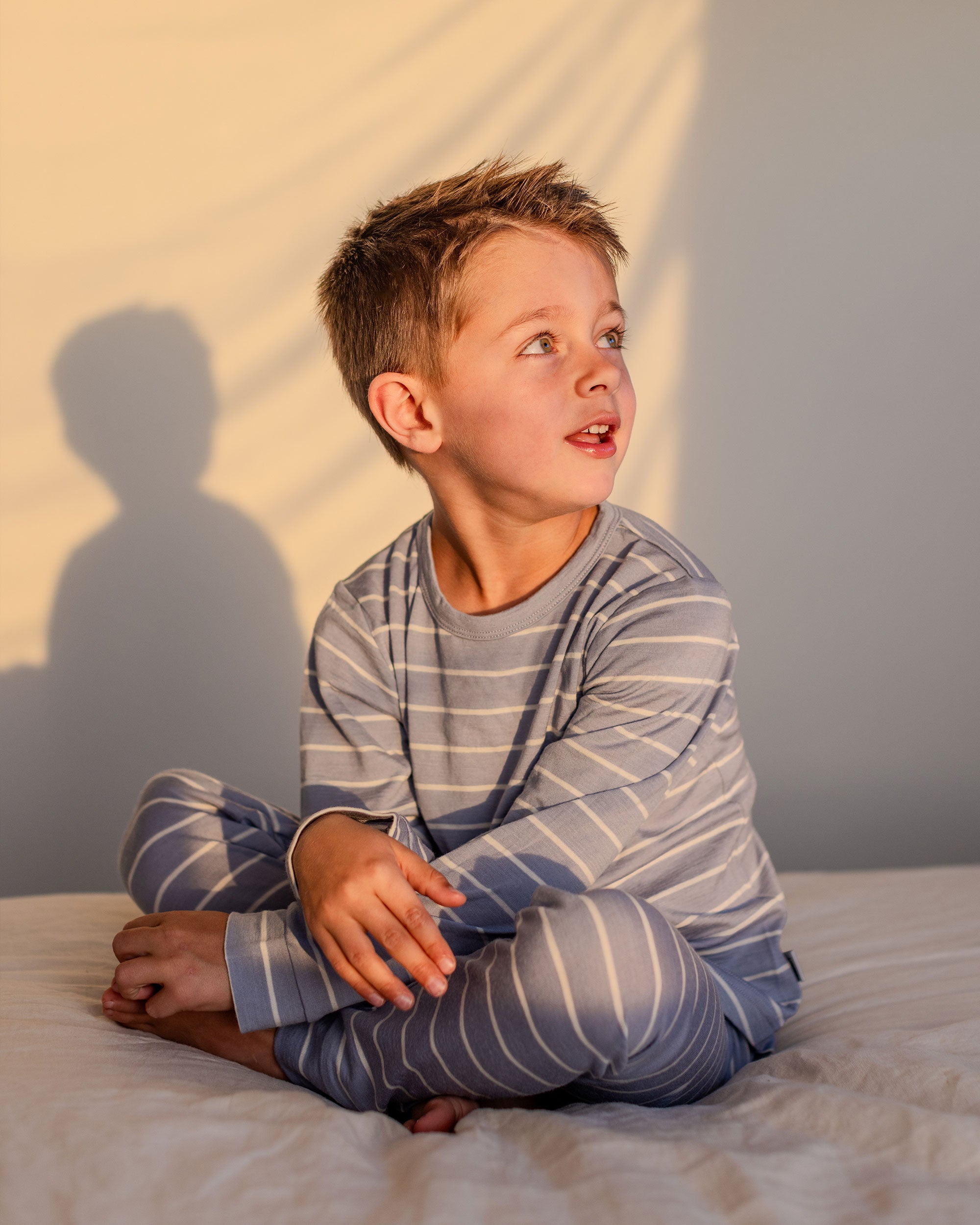 Merino PJ Set - Periwinkle Stripe