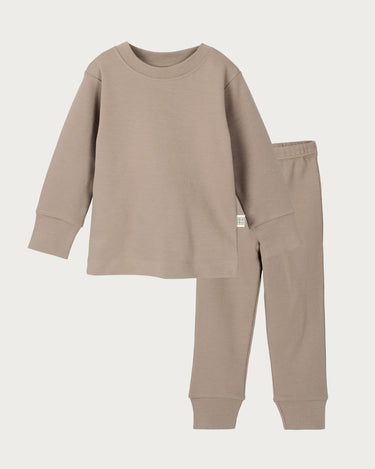 Cotton Long Sleeve PJ Set - Walnut