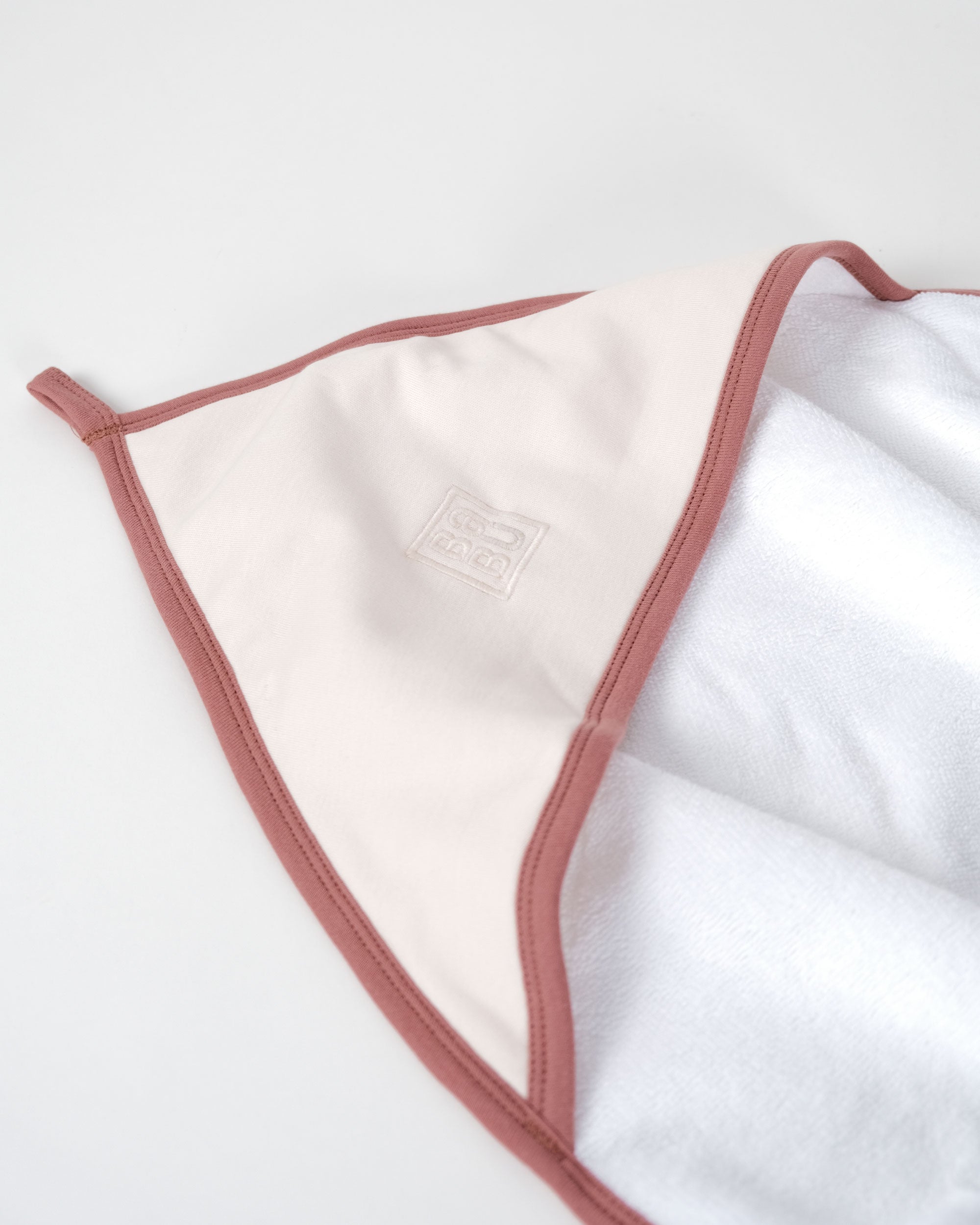 Terry Hooded Baby Towel - Petal Contrast
