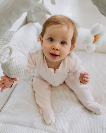 Cotton Footed Onesie - Petal