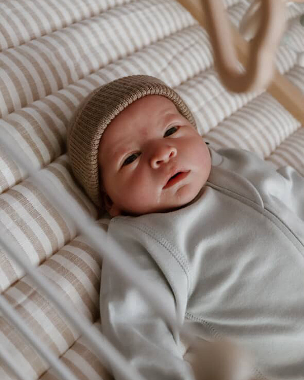 Merino Ribbed Beanie - Walnut