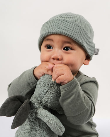 Merino Ribbed Beanie - Sage