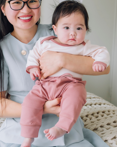 Cotton Drop Crotch Pants - Rose