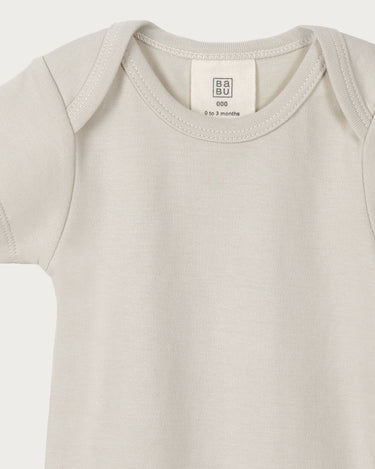 Cotton Short Sleeve Bodysuit - Oat