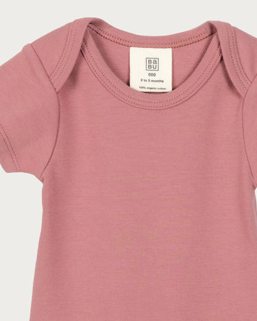 Cotton Short Sleeve Bodysuit - Rose