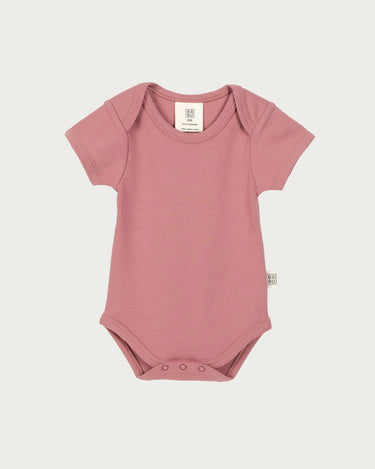 Cotton Short Sleeve Bodysuit - Rose