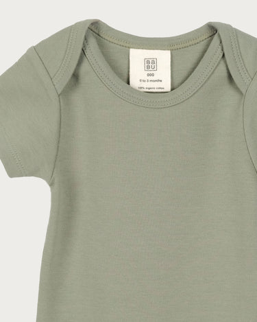 Cotton Short Sleeve Bodysuit - Sage