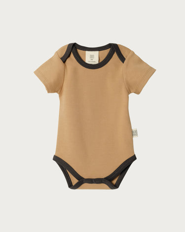 Cotton Short Sleeve Bodysuit - Marigold Contrast