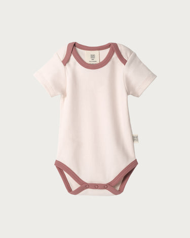 Cotton Short Sleeve Bodysuit - Petal Contrast