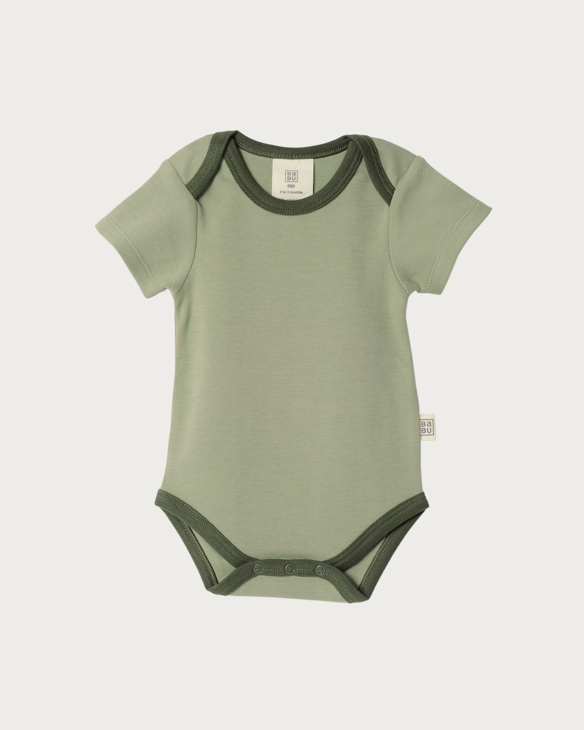 Short Sleeve Bodysuit - Sage Contrast